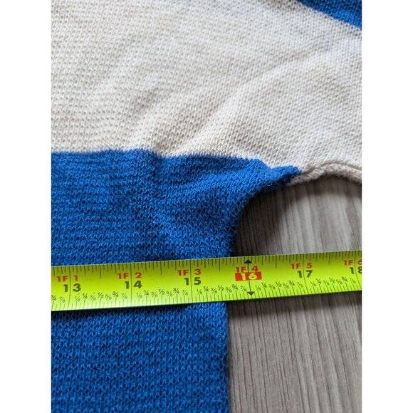 Loft Womens Blue & White Striped Knit Sweater Top S - Picture 6 of 6
